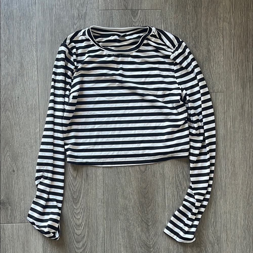 Striped Black and White Women's Top